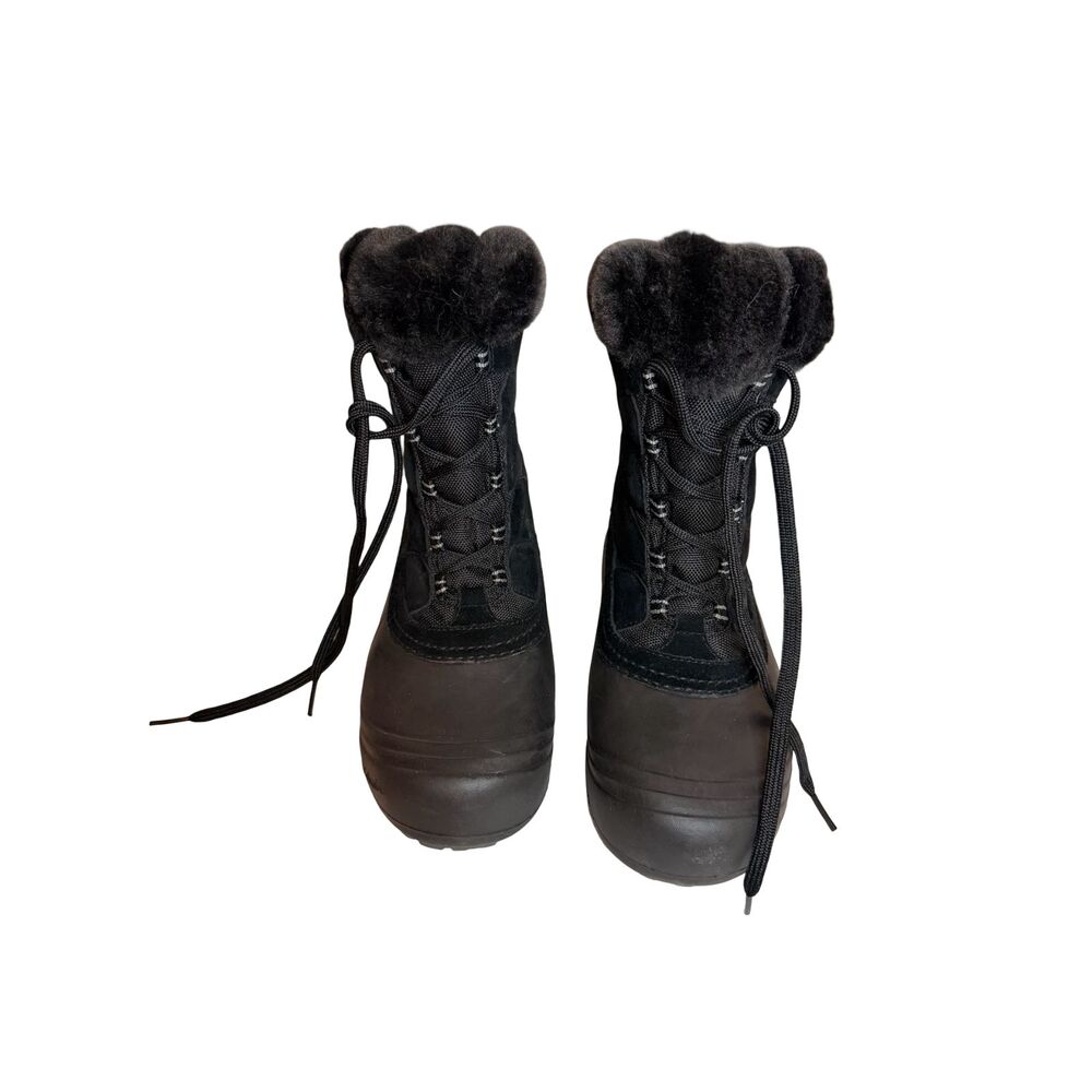 Columbia Sierra Summette Winter Snow Boots Womens 7 Black Suede Faux Fur 200g - Picture 2 of 5